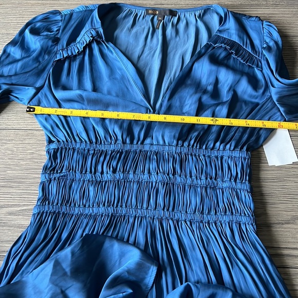 Maje Riannette Satin Maxi Dress in Blue sz 2 415$ - Picture 14 of 14